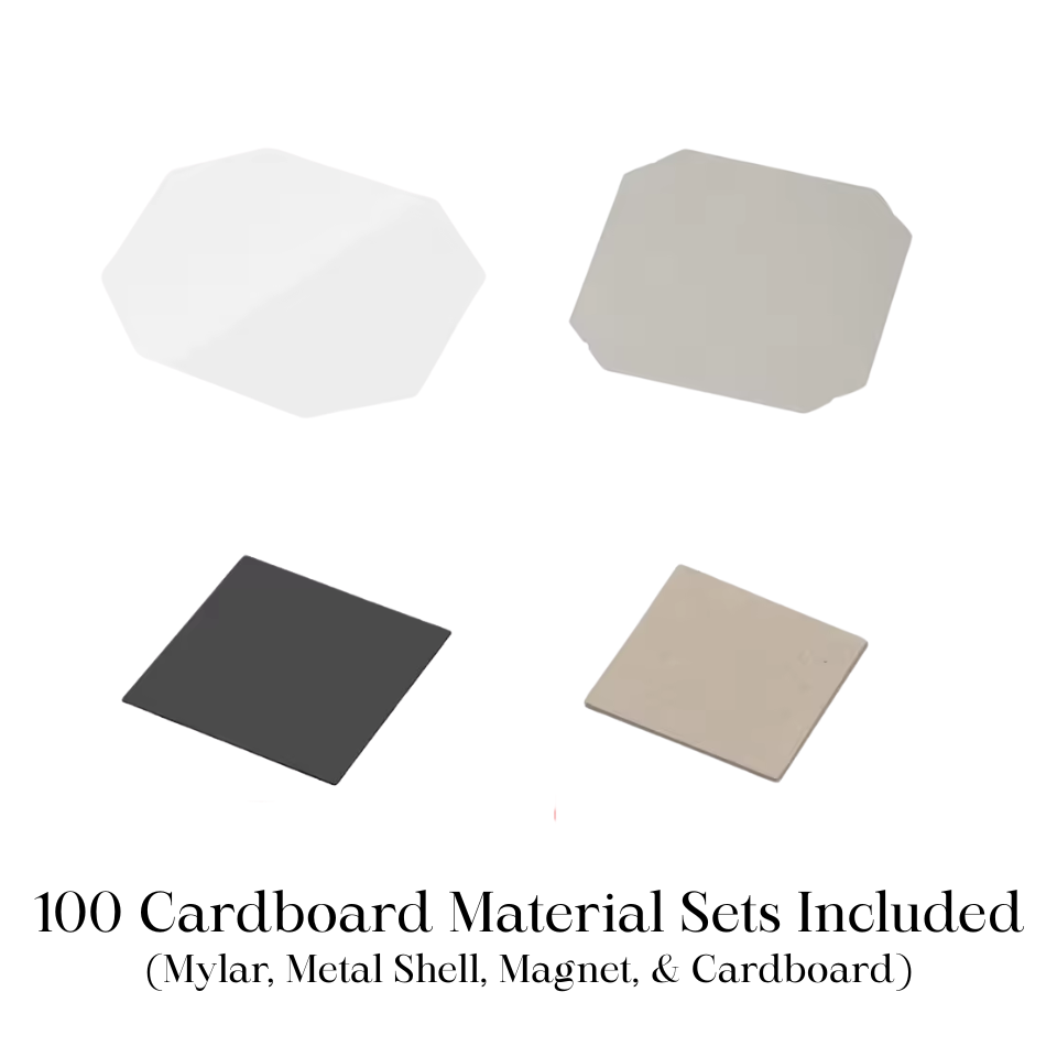 50x50mm (2x2") Magnet Machine w/ Cutter & 100 Cardboard OR Acrylic Material Set Options