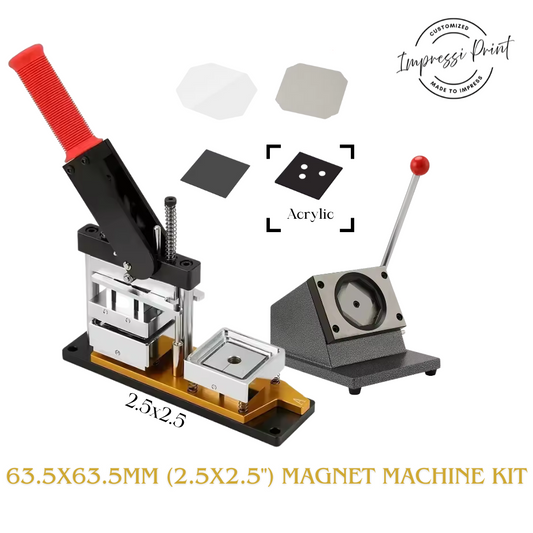 63.5x63.5mm (2.5x2.5") Magnet Machine w/ Cutter & 100 Acrylic Material Set (LIMITED STOCK)