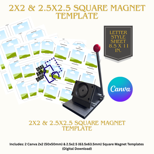 2x2 & 2.5x2.5 (50x50 & 63.5x63.5mm) Square Magnet Templates (Value Pack)