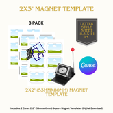 2x3" (53x80mm) Magnet Templates - 3 Pack