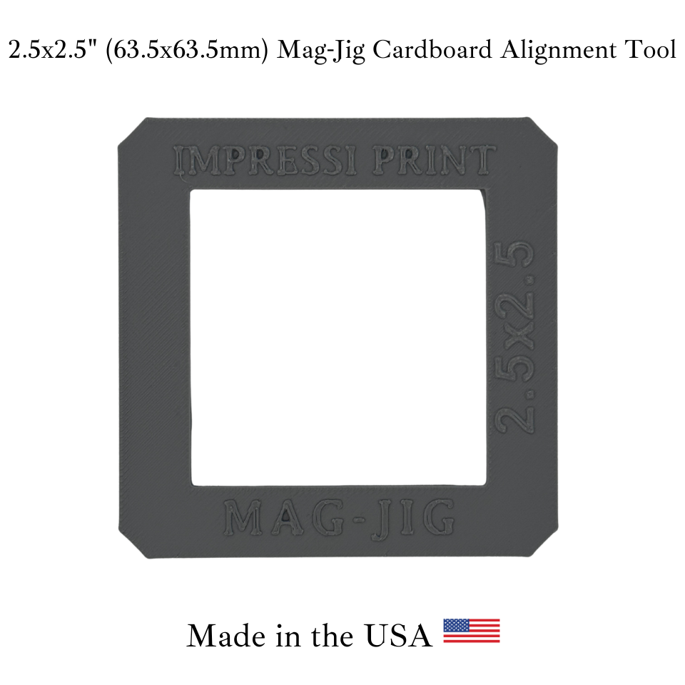 Mag-Jig Cardboard Alignment Tool for 63.5x63.5mm (2.5x2.5") Magnet Maker Machines