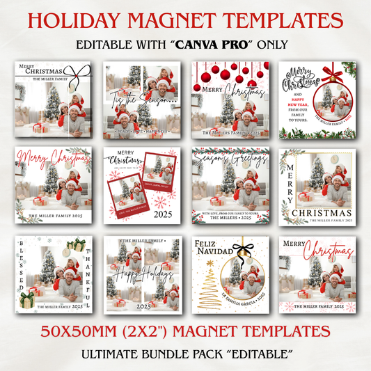 2x2 (50x50mm) Holiday Magnet Templates