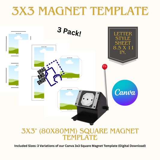 3x3" (80x80mm) Magnet Templates - 3 Pack