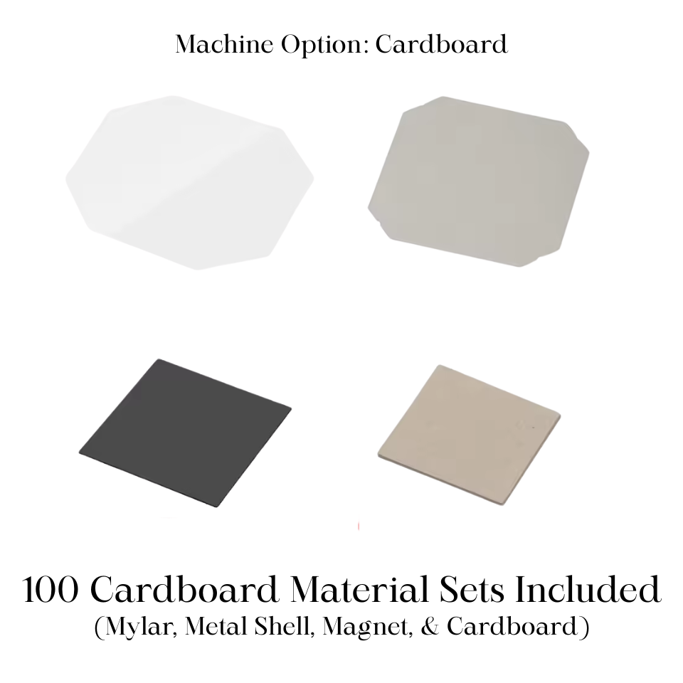 63.5x63.5mm (2.5x2.5") Magnet Machine w/ Cutter & 100 Cardboard Material Set