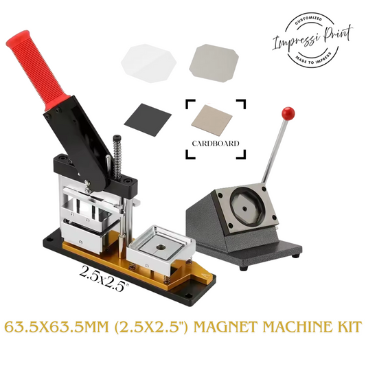63.5x63.5mm (2.5x2.5") Magnet Machine w/ Cutter & 100 Cardboard Material Set