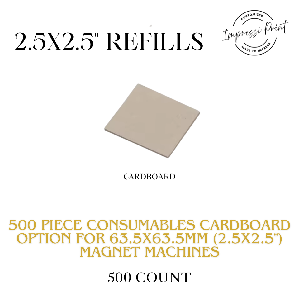 500 Cardboard Material Consumables 63.5x63.5mm (2.5x2.5") Magnet Machine.