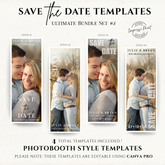 Save the Date Flexible Templates- Photobooth Style Ultimate Bundle Set #2B